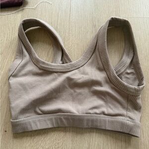 Alo Women's Ribbed Tan Bralette